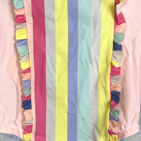 Jessica Simpson Striped Ruffle Two-Piece Swimsuit - Picture 3 of 16